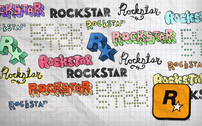Rockstar Games Logo Sketches on Graph Paper