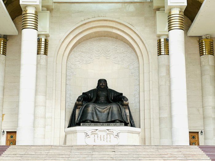 Statue of Genghis Khan in Ulaanbaatar Mongolia