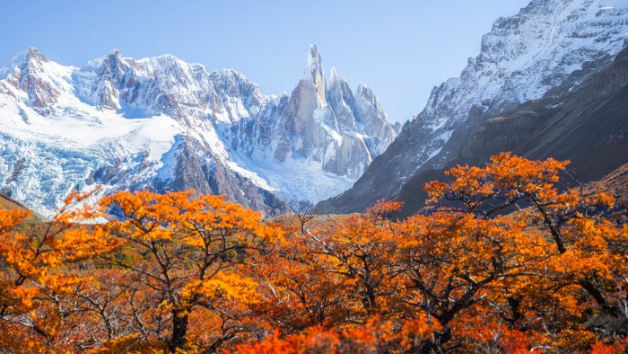 Cerro Torre Mountain Peak in Autumn Patagonia