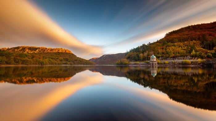Foel Tower and Garreg Ddu Reservoir in Wales