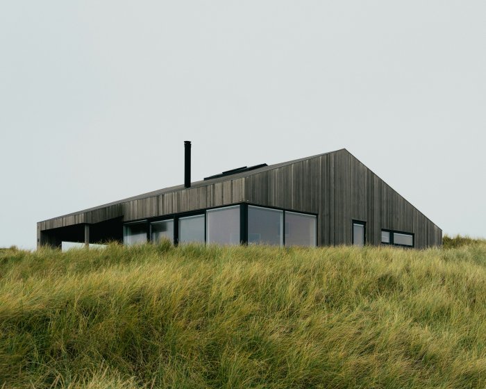 Modern Wooden Summer House on Grassy Hill