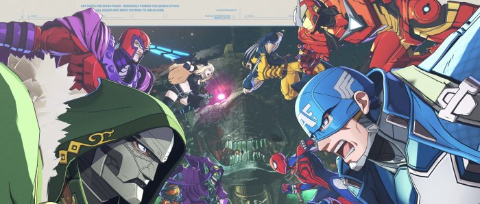 Captain America, Doctor Doom, and Marvel Characters Battle