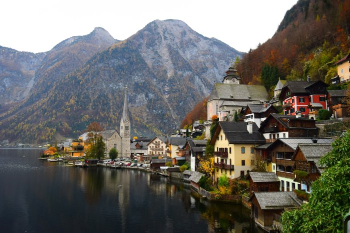 Lakeside Village of Hallstatt in Austria