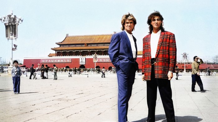 George Michael and Andrew Ridgeley of Wham! in China