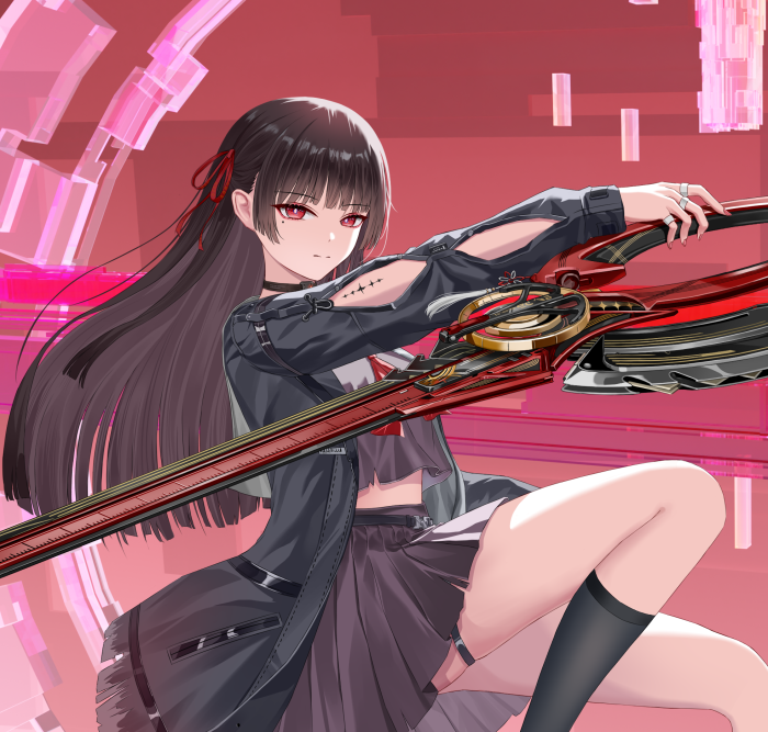 Lucia from Punishing Gray Raven holding a mechanical sword