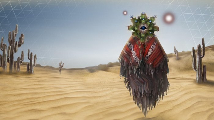 Floating Desert Character in BONEREADER