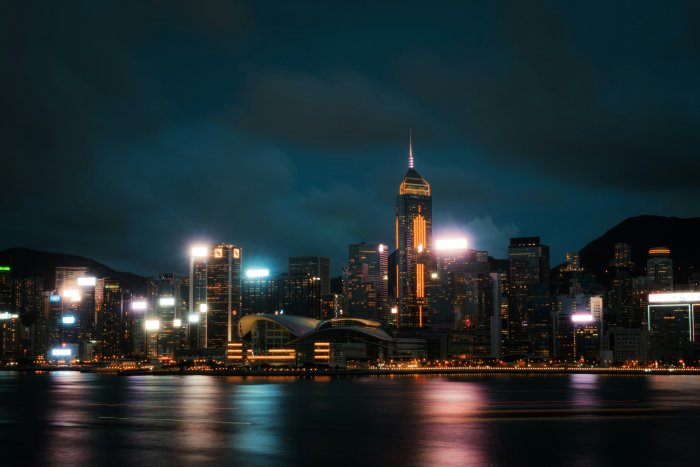 Hong Kong Skyline and Victoria Harbour at Night