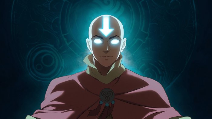 Adult Aang in Avatar State from Avatar The Last Airbender