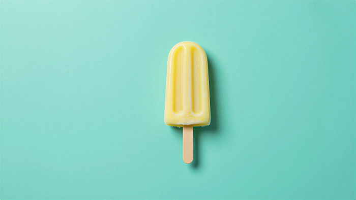 Yellow Ice Popsicle on Teal Surface