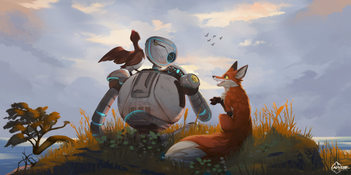 Roz, Fink, and Brightbill from The Wild Robot
