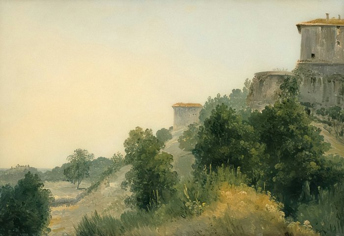 Landscape with a Castle Study by Pehr Gustaf von Heideken