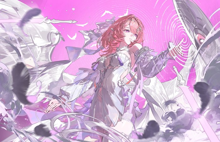 Elysia from Honkai Impact 3rd in White Dress