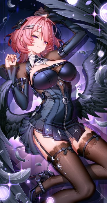 Elysia from Honkai Impact 3rd as a Fallen Angel