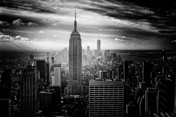 Greyscale New York City Skyline and Empire State Building