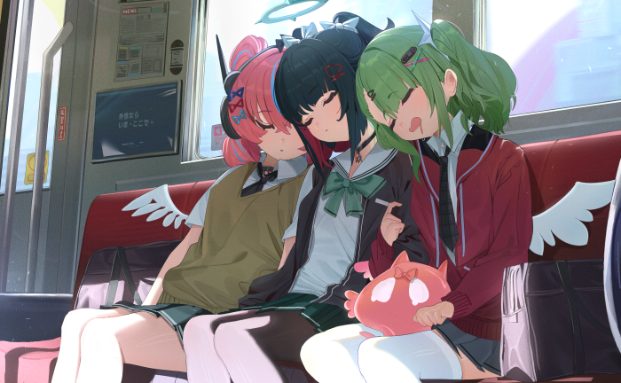 Yoshimi, Kazusa, and Midori from Blue Archive
