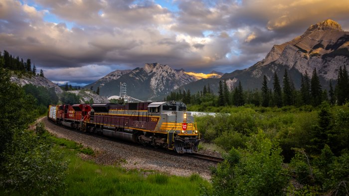 Canadian Pacific Train in the Rocky Mountains