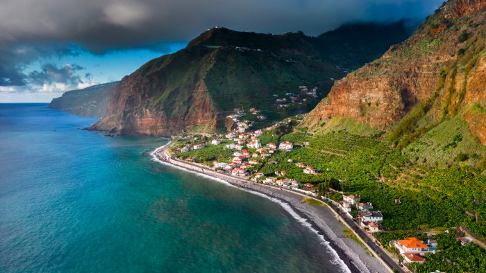 Aerial View of Madalena do Mar in Madeira