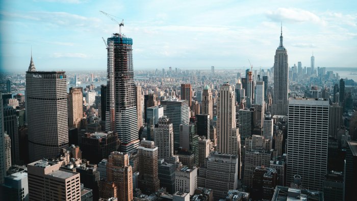 Aerial View of Midtown Manhattan Skyline