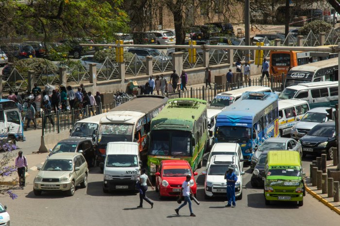 Busy Street Traffic in Nairobi Kenya