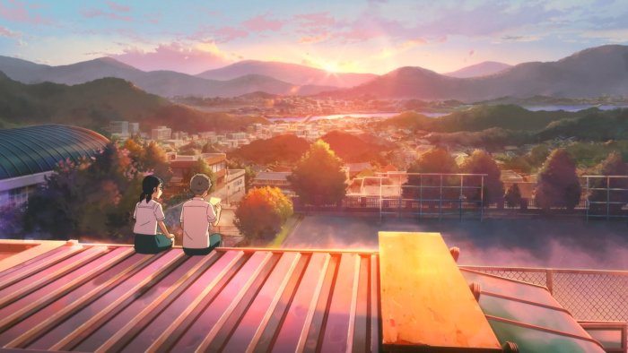 Two students on a rooftop at sunset from Your Letter
