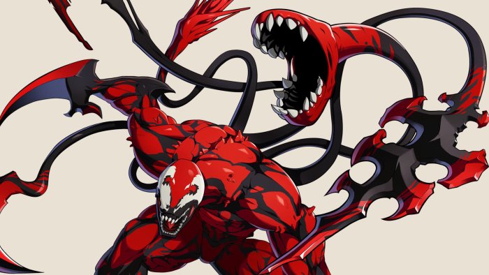 Carnage from Marvel Comics with Symbiote Tendrils