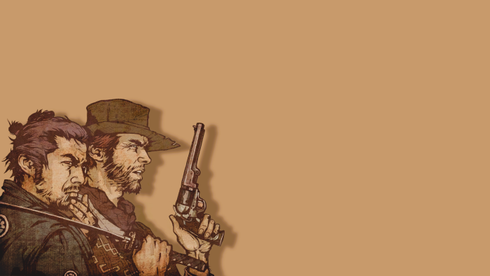 Yojimbo Samurai and Clint Eastwood Man with No Name Illustration
