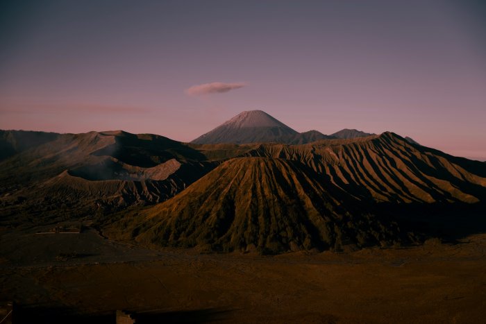 Volcanic Peaks of Mount Bromo and Semeru