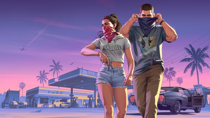 Lucia and Jason from Grand Theft Auto VI