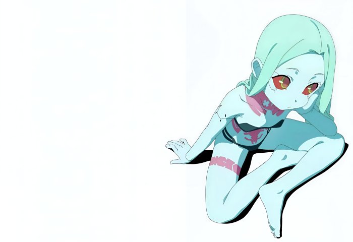 Rebecca from Cyberpunk Edgerunners on White Background