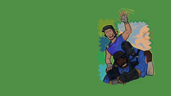BLU Scout, Demoman, and Pyro from Team Fortress 2