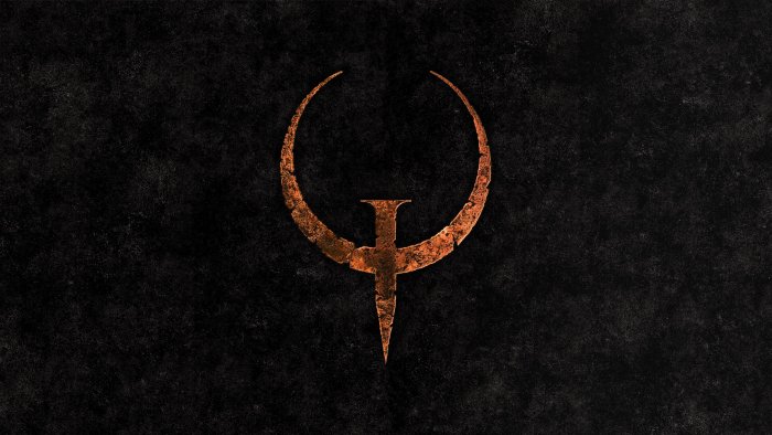 Quake Video Game Logo on Dark Textured Background