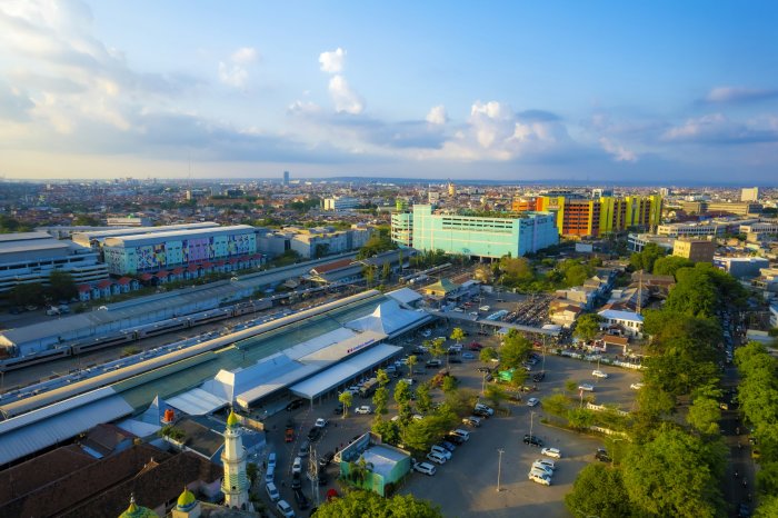 Aerial View of Pasar Turi Station in Surabaya