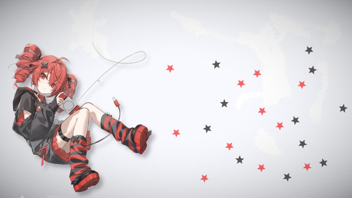Kasane Teto from UTAU on Minimalist Star Background
