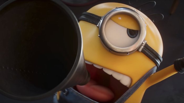 Stuart the Minion Shouting into a Megaphone