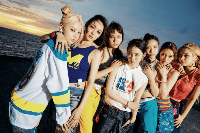 K-pop Girl Group XG Members Standing Near the Ocean