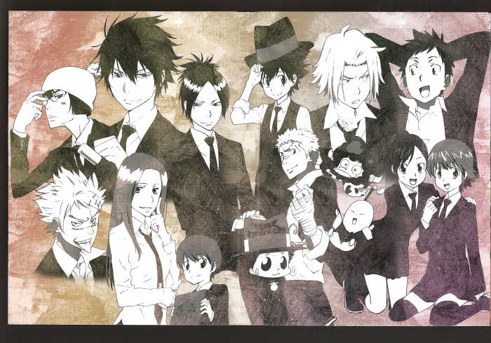 Katekyo Hitman Reborn Characters in Suits Group Illustration