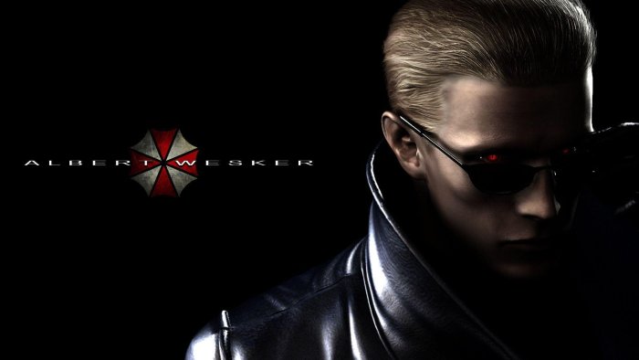 Albert Wesker from Resident Evil with Umbrella Corporation Logo