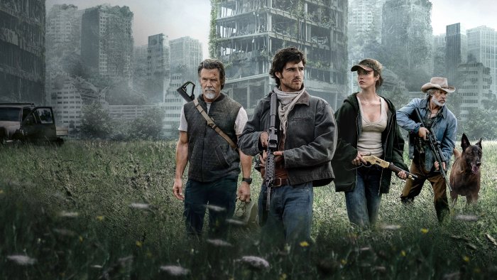 Post-apocalyptic survivors and dog in The Dog Stars