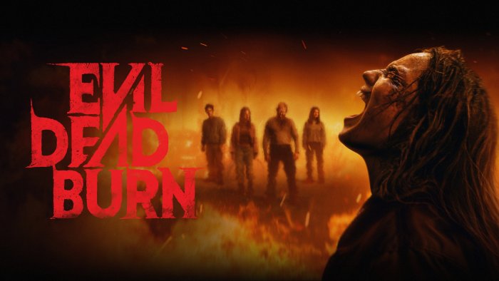Evil Dead Burn movie poster with screaming woman and figures