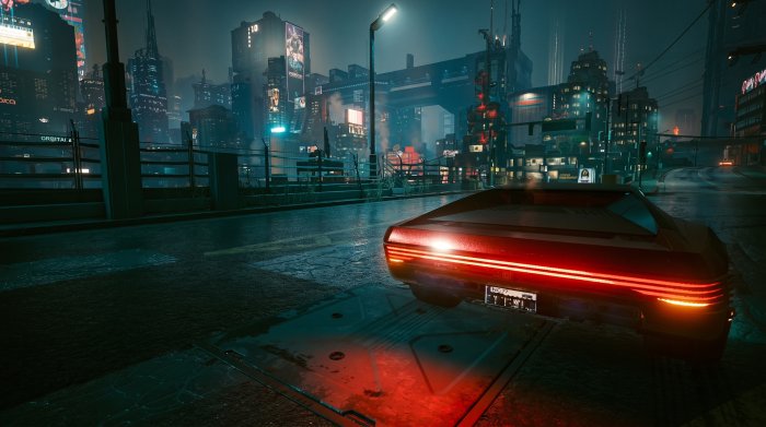 Futuristic Car in Night City from Cyberpunk 2077
