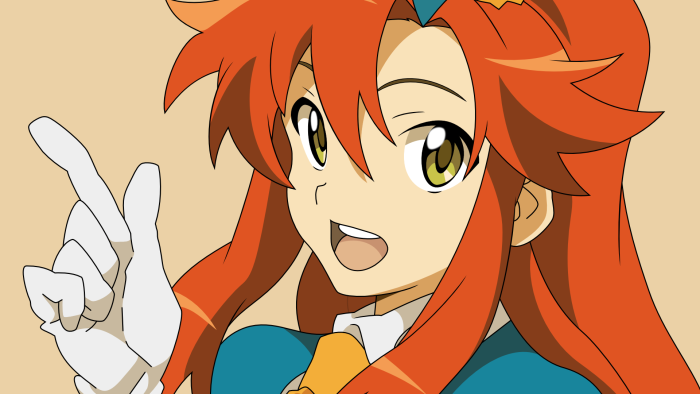 Athena Cykes from Ace Attorney Pointing Upward
