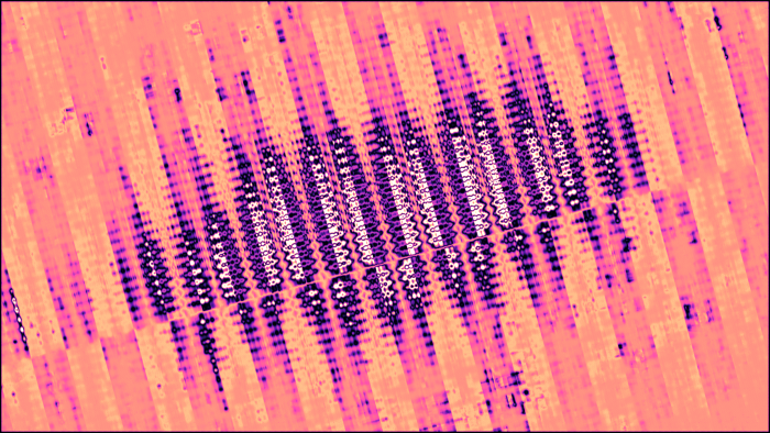 Abstract pink and purple silicon microchip pattern
