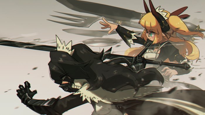Anime Maid and Knight in Battle by Porforever