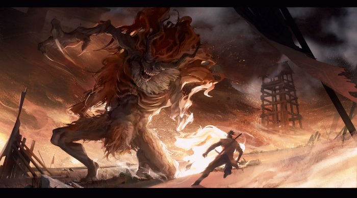 Wolf fighting the Demon of Hatred in Sekiro