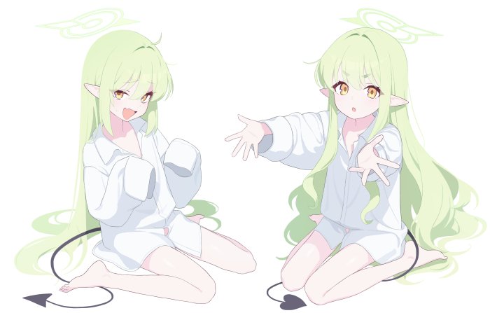 Hikari from Blue Archive in an Oversized White Shirt