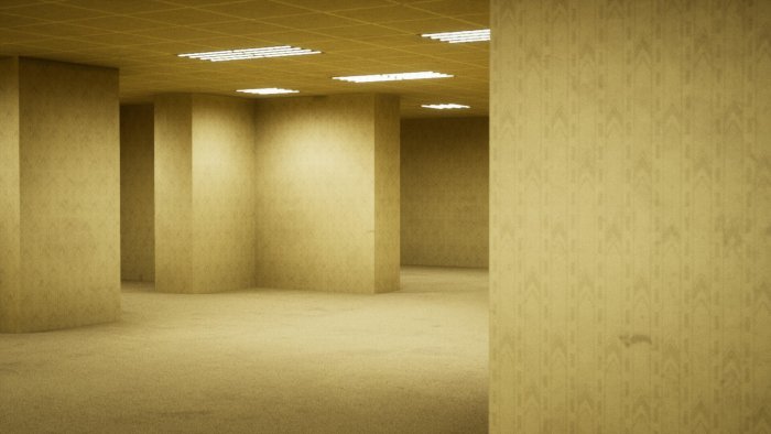 The Backrooms Level Zero Empty Yellow Hallways