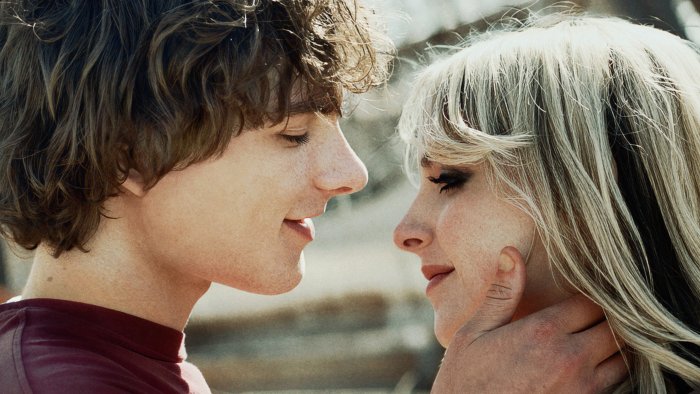Close-up of a young couple from the movie Nimrods