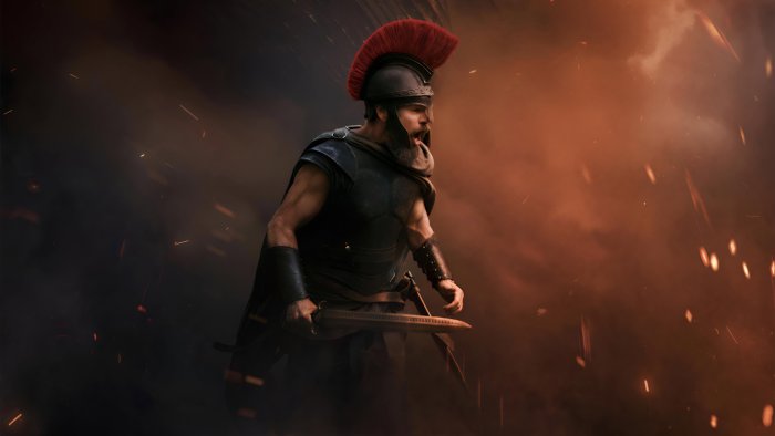 Odysseus in battle armor from The Odyssey