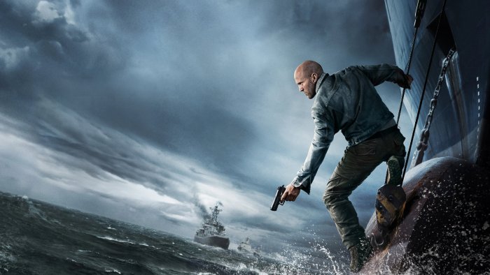 Jason Statham as Cole Reed on a ship in Mutiny