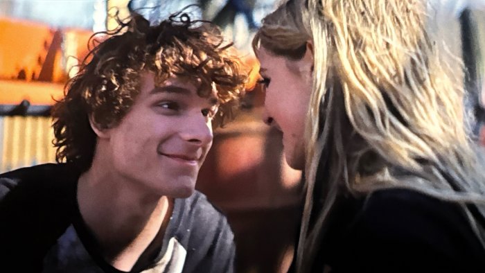 Young couple smiling at each other in Nimrods